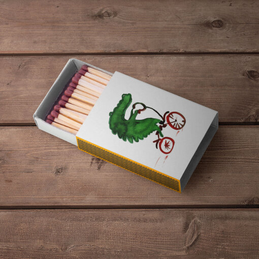 zápalky Krokodýl na kole